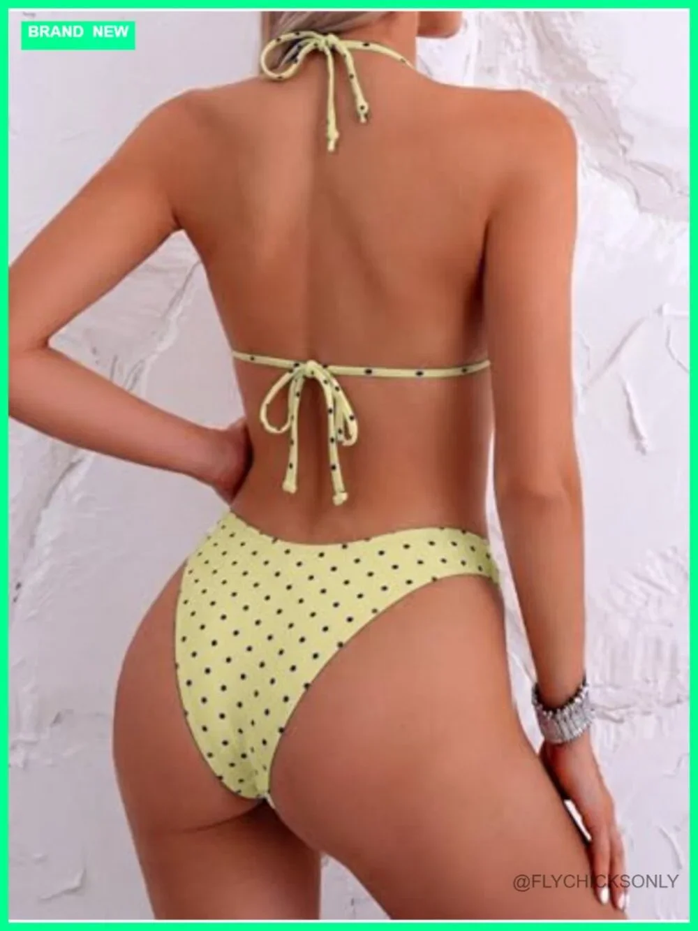 Women's Triangle Bikini Set Halter String Cheeky Two Piece Swimwear Push Up